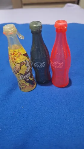 3 mini garrafinhas coleção coca cola 2000