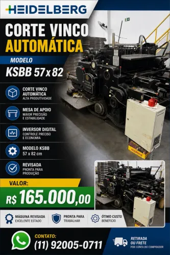 Corte vinco Heidelberg ksbb 57 x 84 automática 