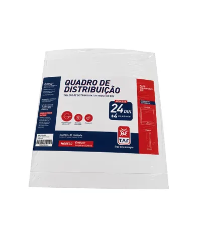 Quadro Caixa Distribuição 24+4 Polos Disjuntor Din Embutir