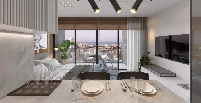 Studio Moderno de 36m² com Vista Mar e Montanha  Conforto, Praticidade e Estilo em um Só L