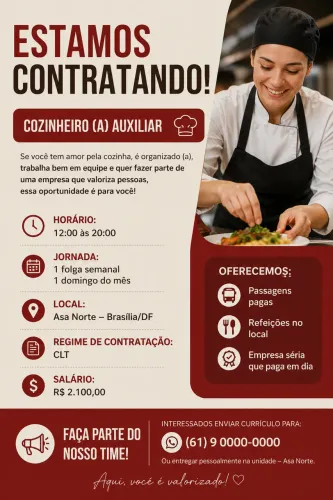 Cozinheiro(a) auxiliar 