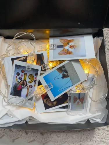 Caixinha de memórias com fotos polaroids originais 