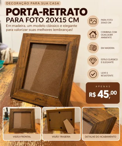 Porta-retrato - foto 20x15 cm