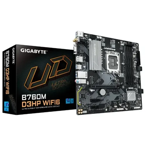 Placa Mãe Gigabyte B760M D3HP WIFI6, Intel,mATX, DDR5, Wi-Fi 6, Bluetooth, Nova Lacrado