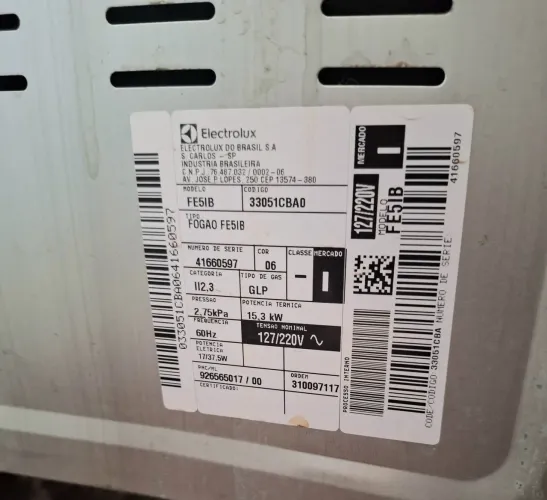 Fogão Eletrolux 5 bocas semi-novo modelo EFFICIENTE FESIB perfect COOK vapor Bake bivolt