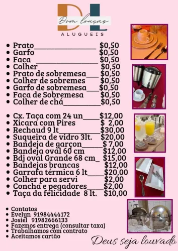 Aluguel de louças