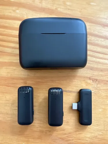 Microfone de lapela duplo s/fio J13 tipo C Android e IPhone
