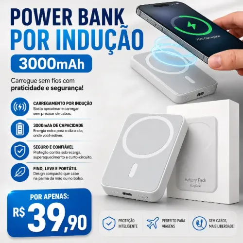 POWER BANK 3000MHA POR INDUÇÃO