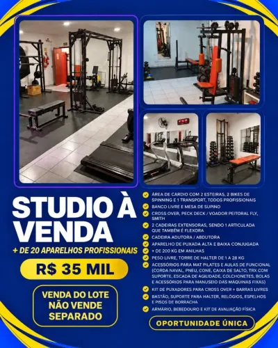 Studio de Musculação e Funcional Completo - R$ 35.000