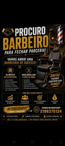 Procuro barbeiro para fecharmos parceria