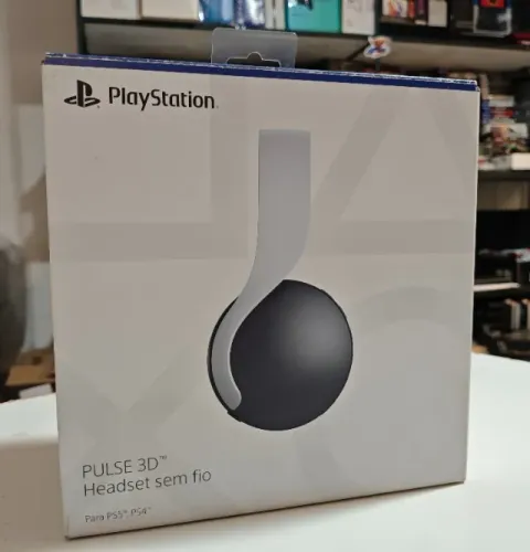 Headset Sony Pulse 3D sem fio P/ PS5, PS4 e PC, na caixa em perfeito estado, aceito cartao