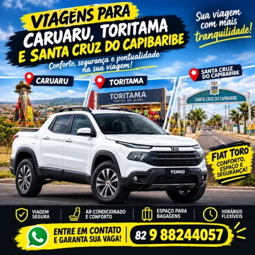 Viagens para Caruaru, Toritama e Santa Cruz