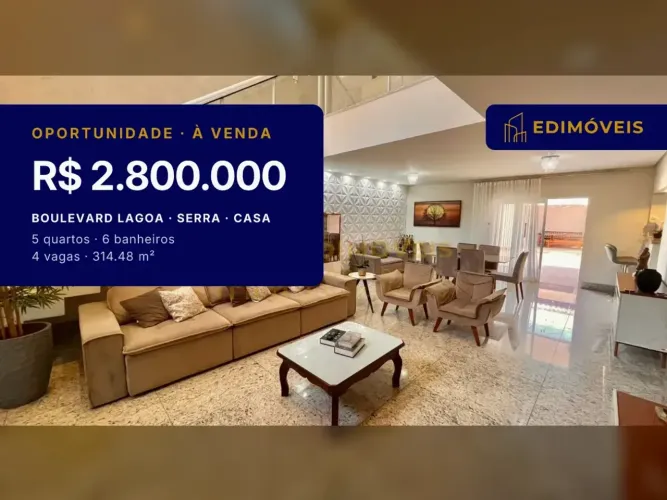 Casa 5 quartos no Boulevard Lagoa, espaço gourmet e piscina, venha conhecer!