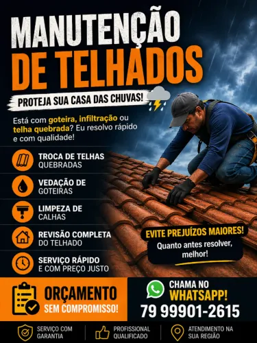 MANUTENÇÃO DE TELHADOS - RESOLVA GOTEIRAS HOJE!