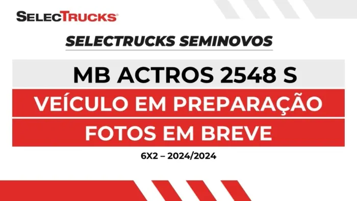 MERCEDES-BENZ ACTROS 2548 6X2 2024/2024 480 USADO SEMINOVO