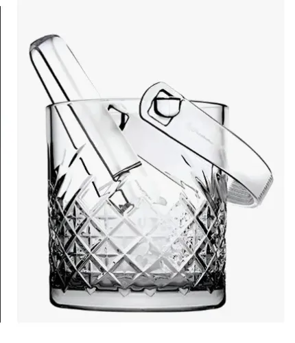 Balde De Gelo Vidro Whisky Com Pegador Alça Pasabahce 1l Cor Transparente Vidro Pasabahce