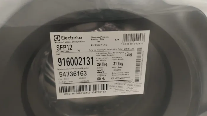 SECADORA ELECTROLUX 12KG - NOVA NA CAIXA | R$ 3.600