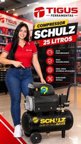Compressor de ar schulz 25 litros entrego direto da loja