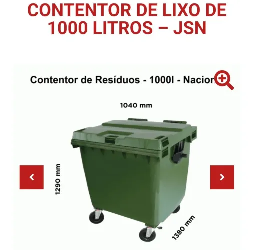 Contentor de lixo está novo para muita quantidade de lixo