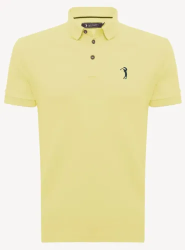 Camisa Polo Aleatory Original Tamanho M algodão Pima Amarela Clara 