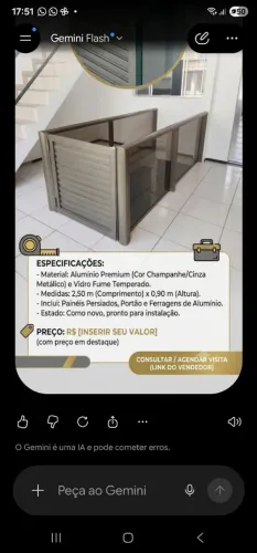 Vende-se Guarda corpo se vidro com alumínio