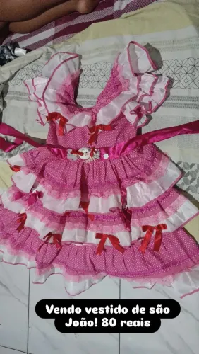 Vestido de são João infantil. Veste até 7 anos