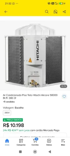 Ar condicionado Hitachi 58000 BTUS 