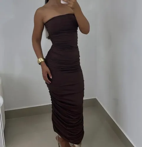 Vestido marrom - Tamanho único