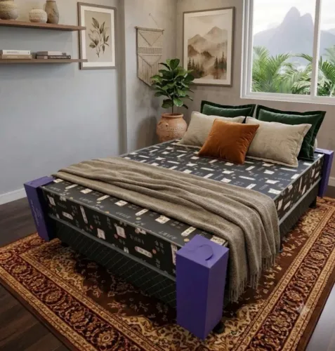 Vendo Cama Box Casal Black 138x188 / R$260,00 Espuma D26