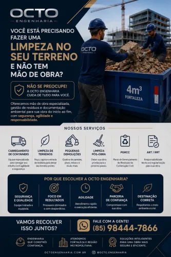 Precisa limpar terreno, retirar entulho ou organizar sua obra?