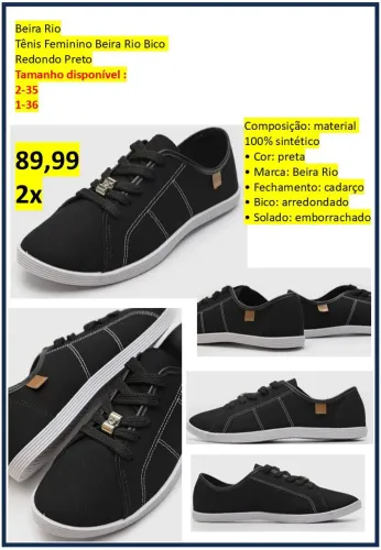 Tenis beira-rio preto