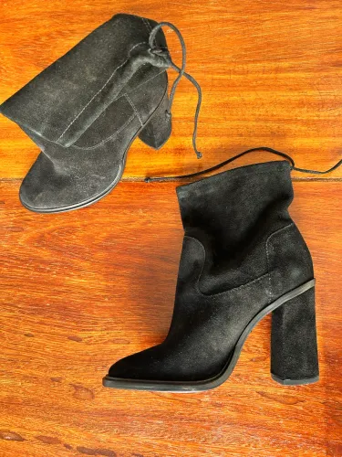 Bota Schutz Preta Camurca Salto 10 cm Numero 38 Nova Sem Uso