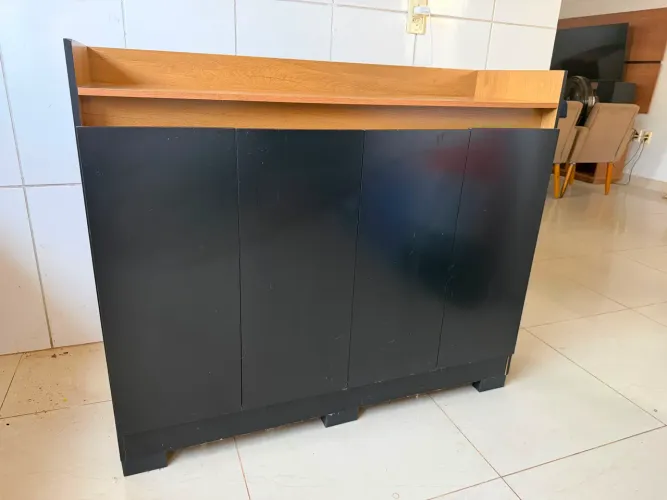 Balcão da cozinha preto em MDF