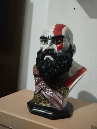 Busto Kratos God of War Artesanal Grande Decoração Geek