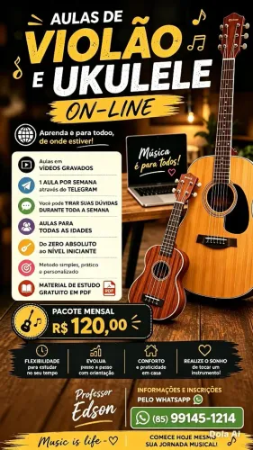 Aulas particulares de Violão e Ukulele