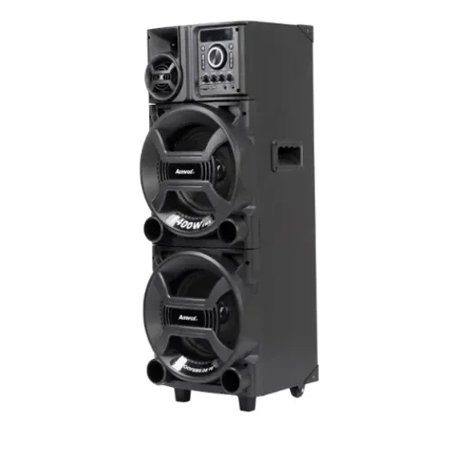 Caixa de Som Bluetooth Amplificada Amvox ACA 1402 Titan Black Preta com LED Bivolt