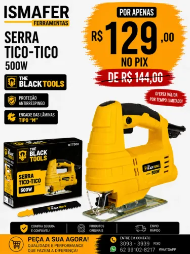SERRA TICO TICO 500W 220V THE BLACK TOOLS - BTT500220
