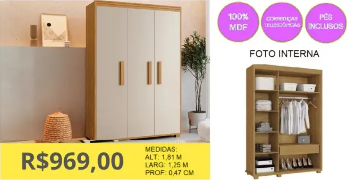 MULTIUSO 100% MDF A PRONTA-ENTREGA