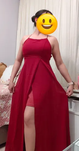 Vestido Longo de Festa Fluido Vermelho Vinho - SheIn (Tamanho 38 / P)