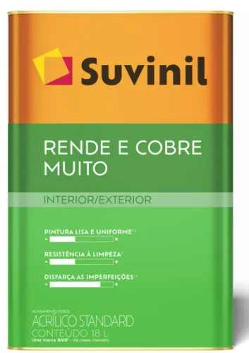 Tinta Suvinil Rende Muito (Interno\Externo) Branco Gelo Fosco - 18 litros