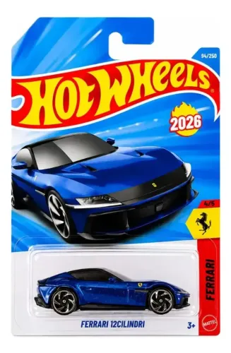 Hotwheels Ferrari 12cilindri azul