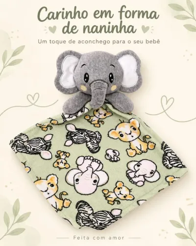 Naninha de Bebê com Bichinho de Pelúcia - R$ 35,00