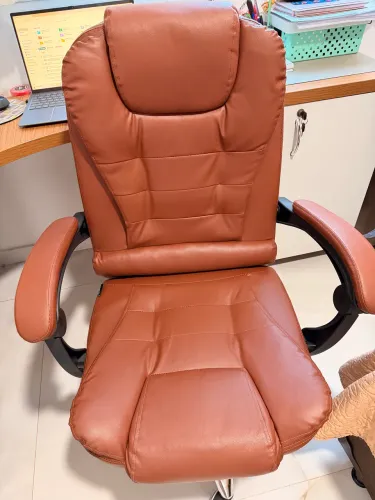 Cadeira de escritório PU Caramelo