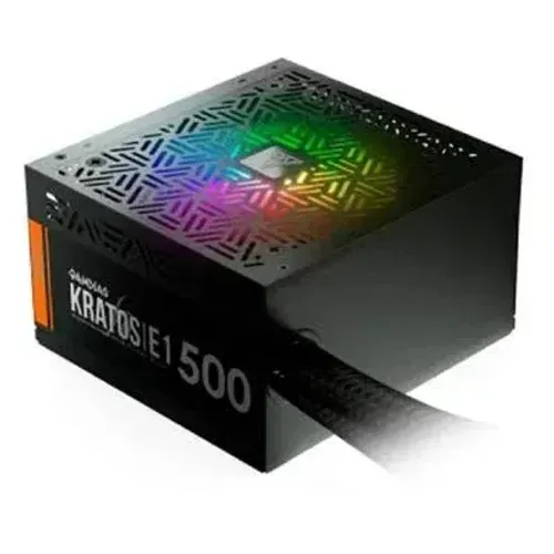 Fonte de alimentação ATX para computadores Gamdias Kratos E1 500W 80 Plus Led RGB