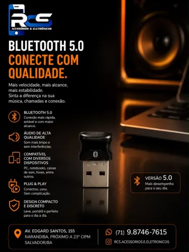 Mini Adaptador Bluetooth 5.0
