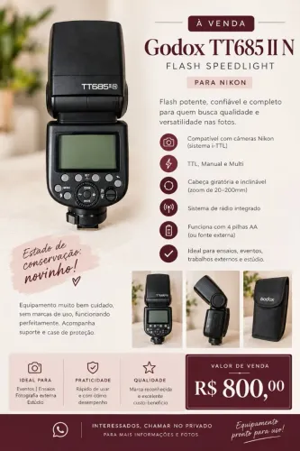 FLASH GODOX TT685 II N - PARA NIKON TTL