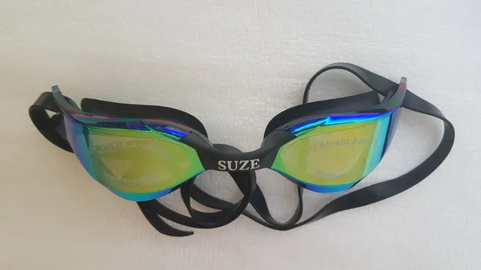 Óculos de Natação Espelhado de Competição Lentes Uv AntiFog