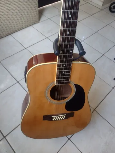 Violão Folk Hofma HE 215 E12 eletroacústico 12 cordas Piezo Audisys + 01 encordoamento