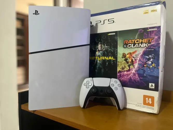 ? VENDO PS5 SLIM 1TB COM LEITOR DE DISCO + CONTROLE + CAIXA ORIGINAL