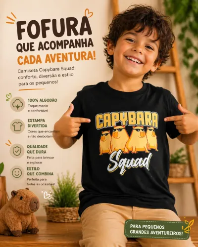 Camiseta Capivara infantil (tam. 10)